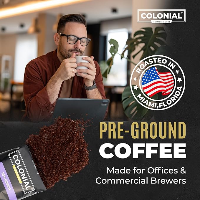 Colonial Coffee 100 Count Single Pot Coffee Packets – 100% Arabica Donut Shop Blend Medium Roast | Pre-Measured Frac Packs for 12 Cup Maker | Bulk Ground Gourmet Coffee for Home & Office