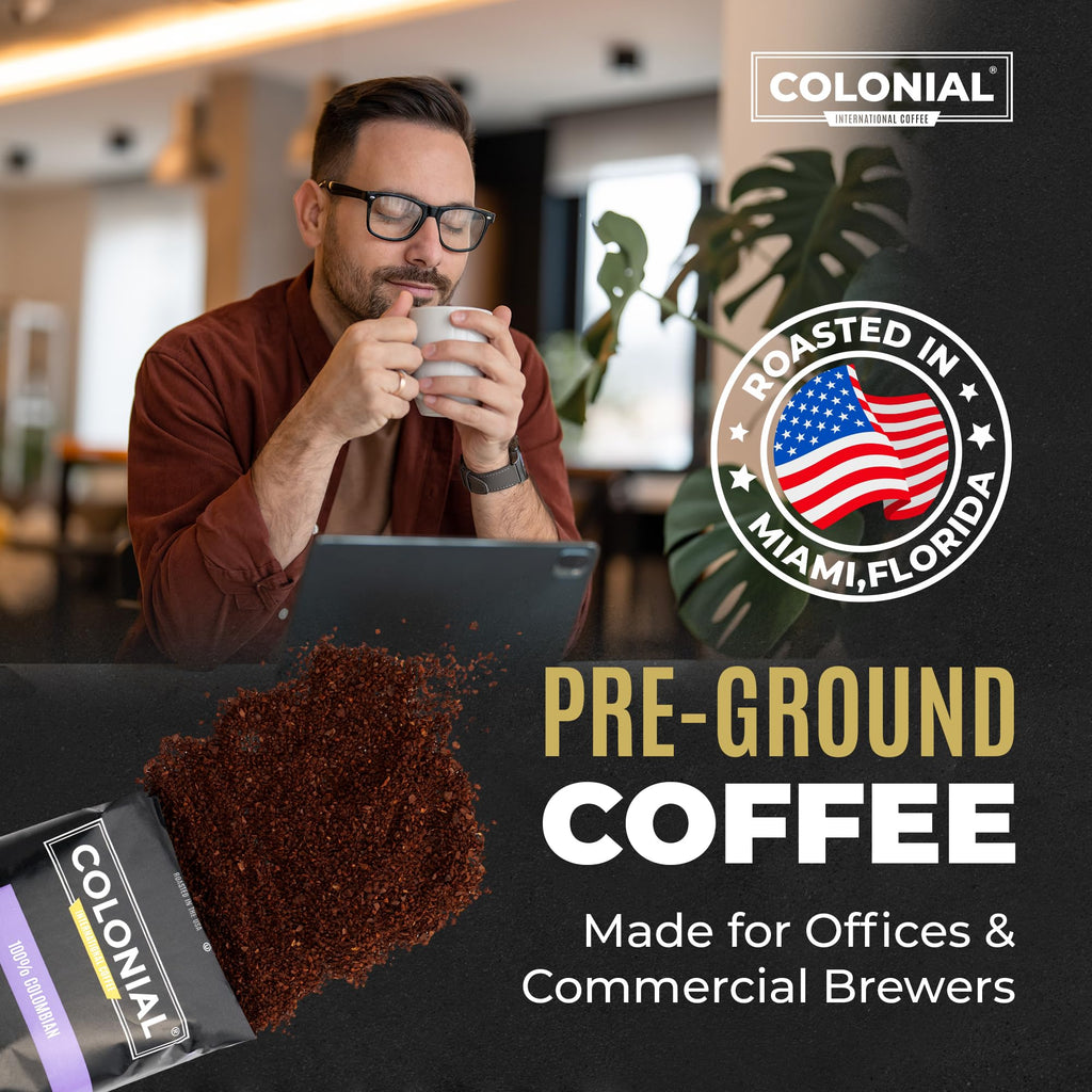 Colonial Coffee Ground Frac Packs, Breakfast Blend, Medium Roast, 32-Count