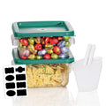 2QT 2PCS NSF Commercial Clear Food Storage Containers with Lids(GREEN)