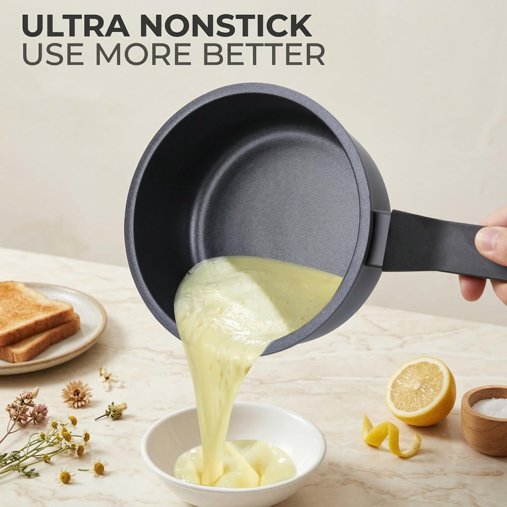 Legacy Culinaryware Nonstick Sauce Pan with Lid,1.5QT small pot, PFOA Free,Kitchen Pots Induction Pot,Blue