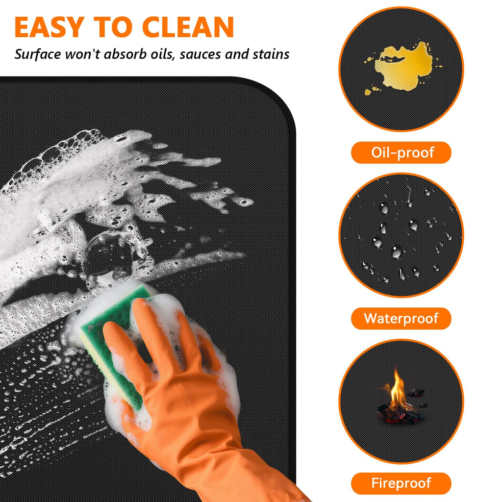 75 x 40 inch Under Grill Mats for Blackstone - Large Fireproof Grill Mat for Deck Protector, Double-Sided Waterproof Oil-Proof BBQ Floor Matt for Blackstone Griddle Accessories
