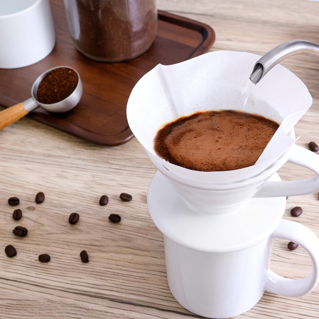 Kajava Mama Ceramic Pour Over Coffee Dripper V02 Manual Brewer White, 2 Cup