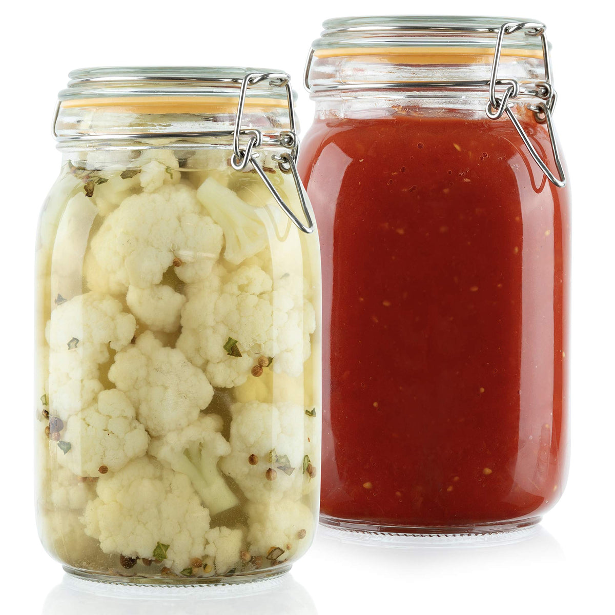 Galashield Glass Jars with Airtight Lids 67 oz [Set of 2]