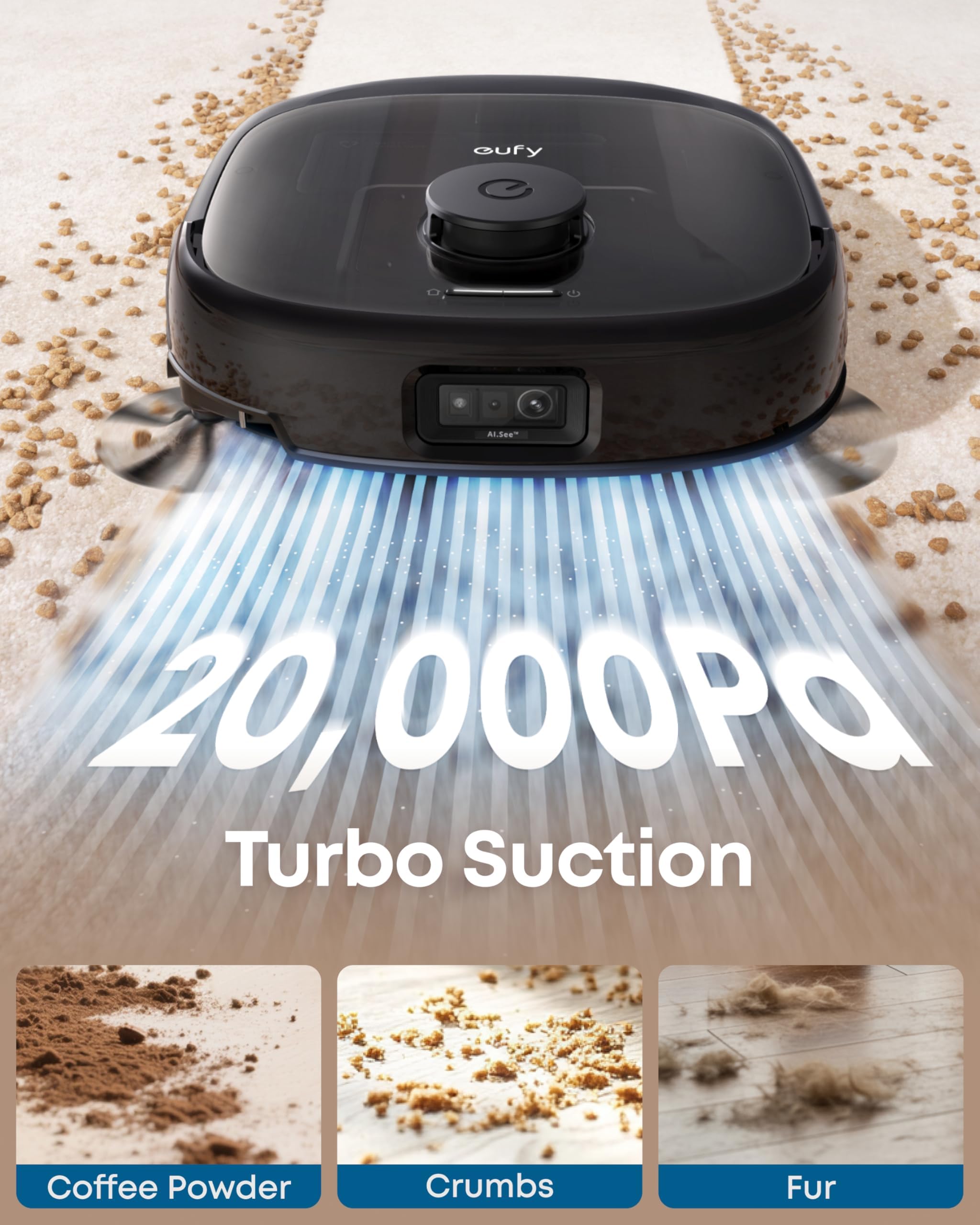 eufy E25 Robot Vacuum and Mop Combo, 20,000 Pa, HydroJet Roller Mop