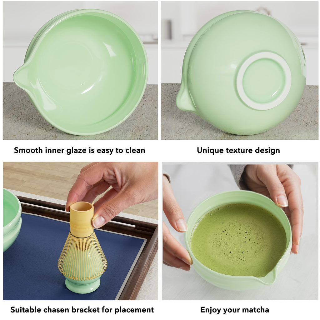7 Pcs Matcha Whisk Set, Perfect Matcha Kit for Matcha Lovers Includes Ceramic Bowl, Bamboo Whisk, Holder, Scoop, Sifter & Cloth