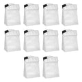 DISCOUNT PROMOS 10 Hook and Loop Insulated Lunch Bags Set - Polyester, Durable, Vibrant, Reusable - White