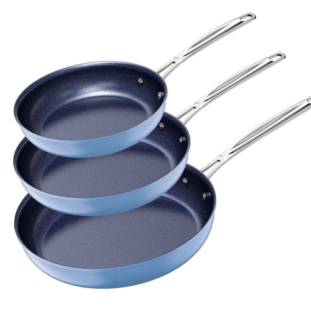 Nuwave 3-Piece Fry Pan Set, 8”, 10”, 12” Forged Lightweight