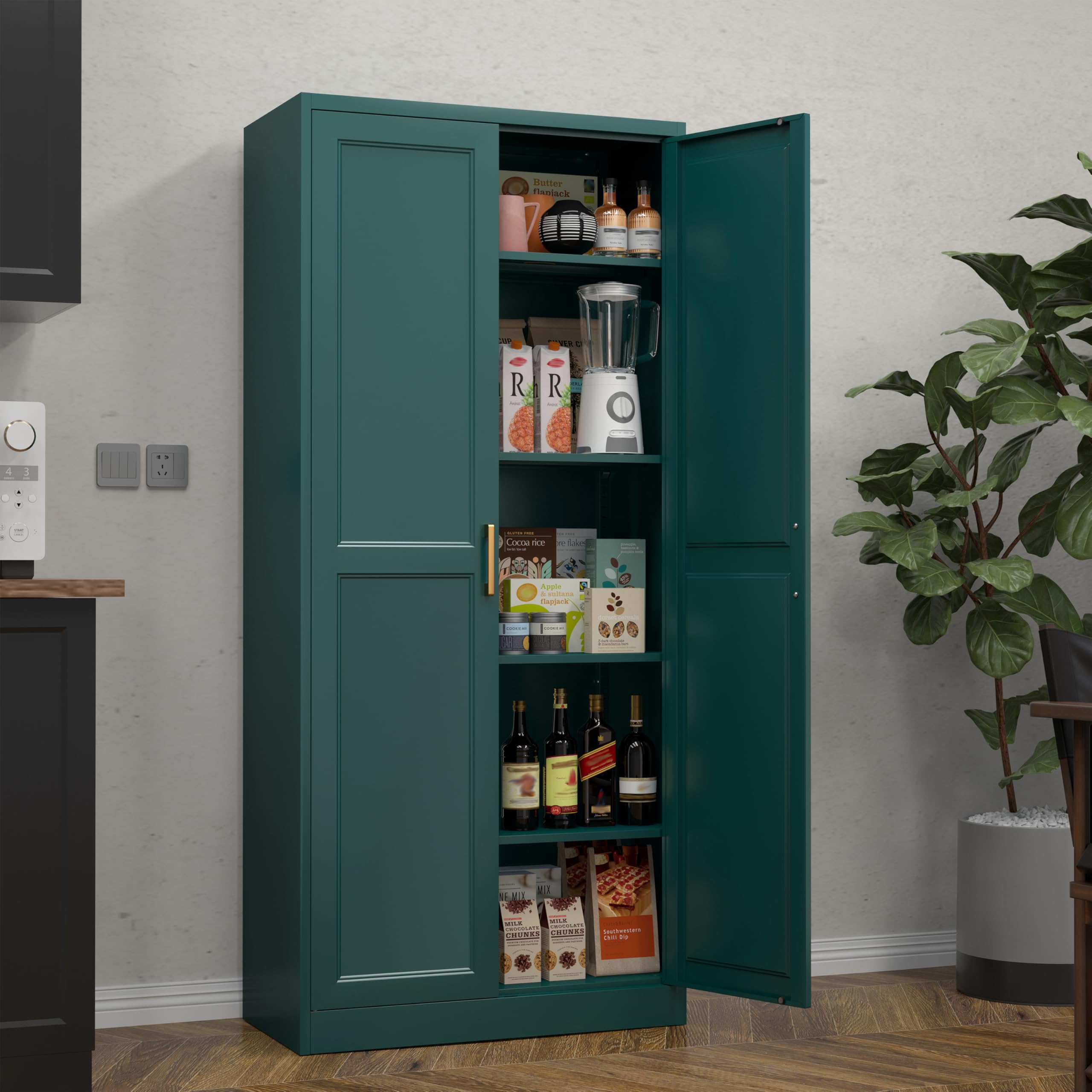 MetalMax 71" Tall Kitchen Pantry Storage Cabinets with Doors and 4 Shelves