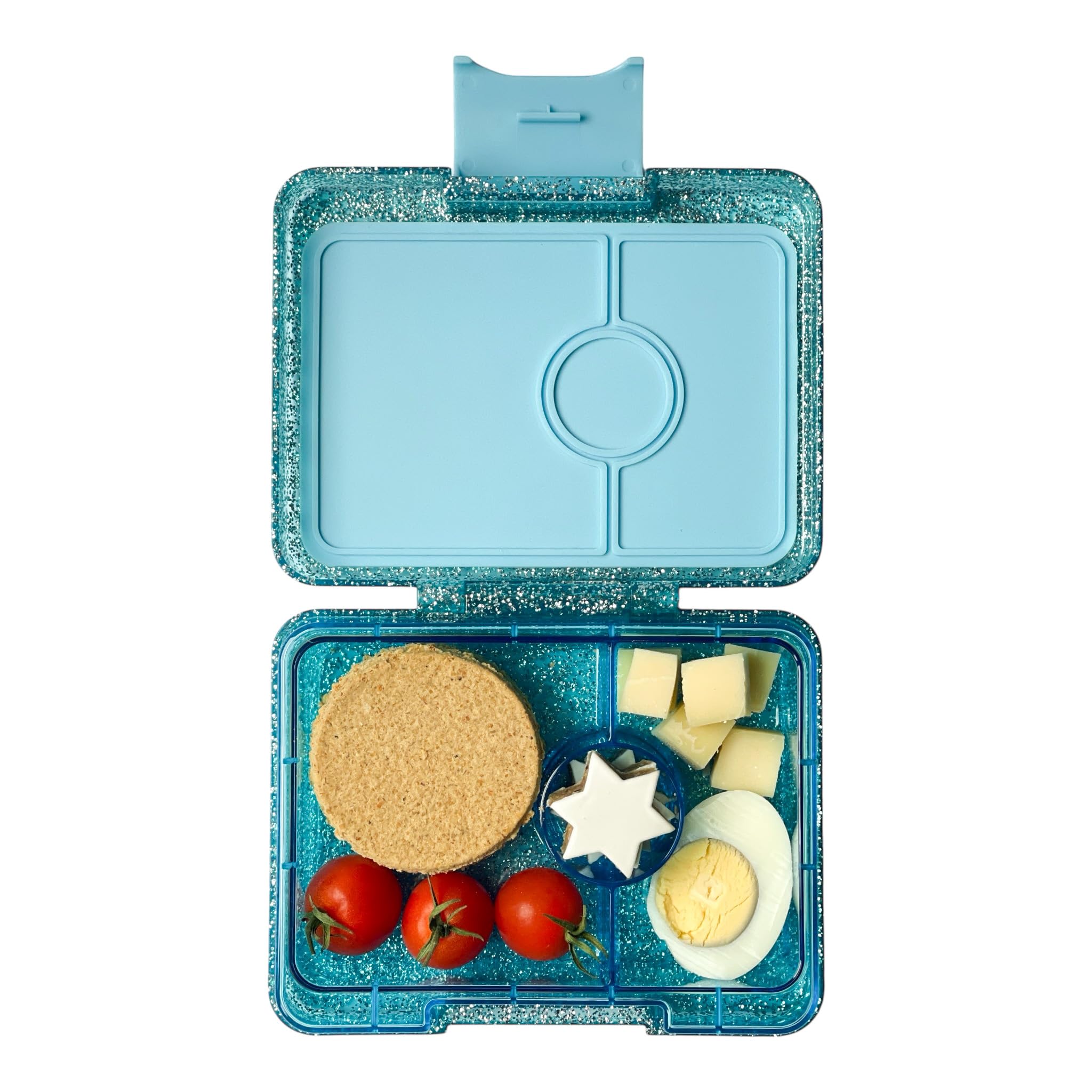 Yumbox Snack Box, 3 Compartments, Leakproof, Glitter Blue