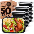 Glotoch Meal Prep Containers with Lids, 24 oz, 50 Pack (100-Piece)