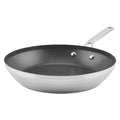 KitchenAid Stainless Steel 3-Ply Base Nonstick Induction Frying Pan, 12-Inch, Brushed Stainless Steel
