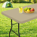 homing Rectangle Table Cloth Cover 4 Foot Taupe Elastic Fitted Tablecloth