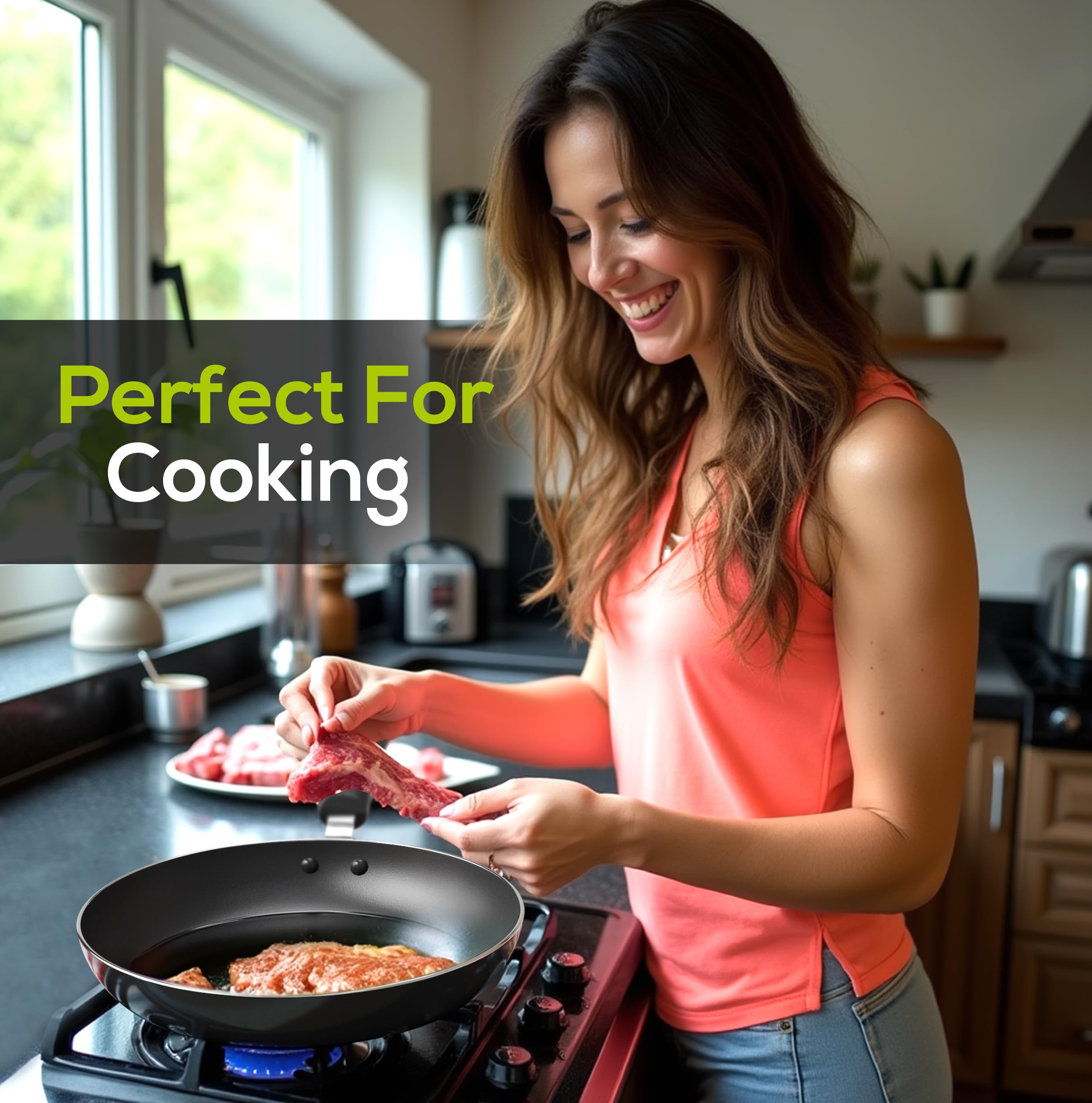 Utopia Kitchen Nonstick Frying Pan Set 3 Piece 8 9.5 11 Inch PFOA Free Grey