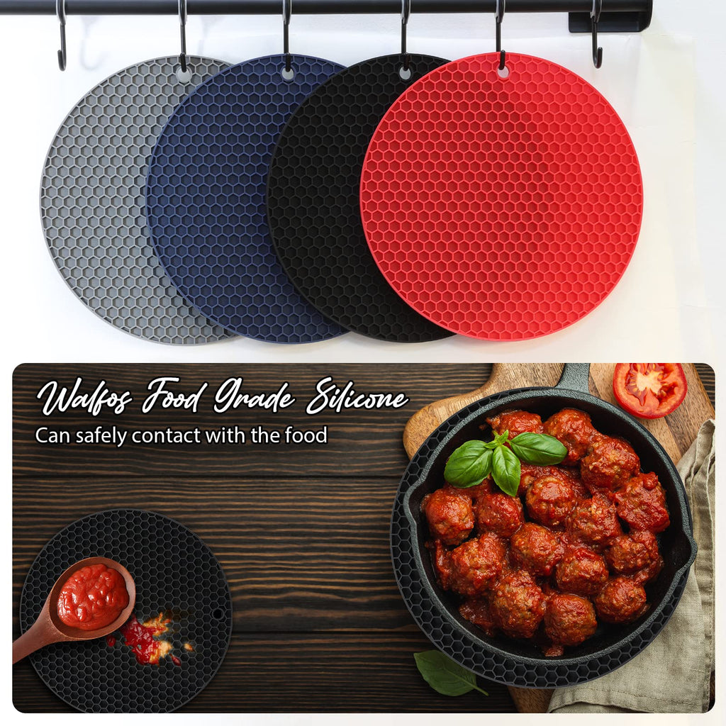 Joyhalo 4 Pack Silicone Trivet for Hot Dishes