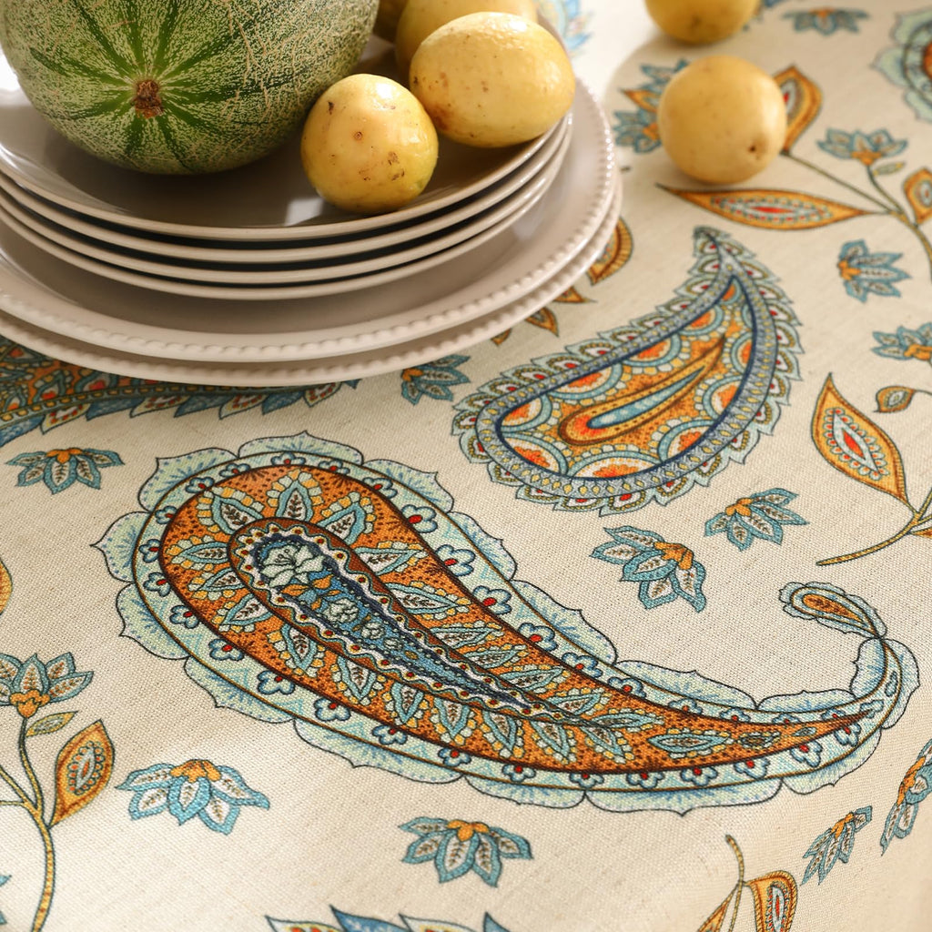 patdrea Vintage French Linen Tablecloth,Rectangular,94"x63"-Lysaniya