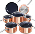 Nuwave Healthy Duralon Blue Ceramic Nonstick Cookware Set, PFAS Free
