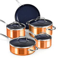 Nuwave Healthy Duralon Blue Ceramic Nonstick Coated 9pc Cookware Set