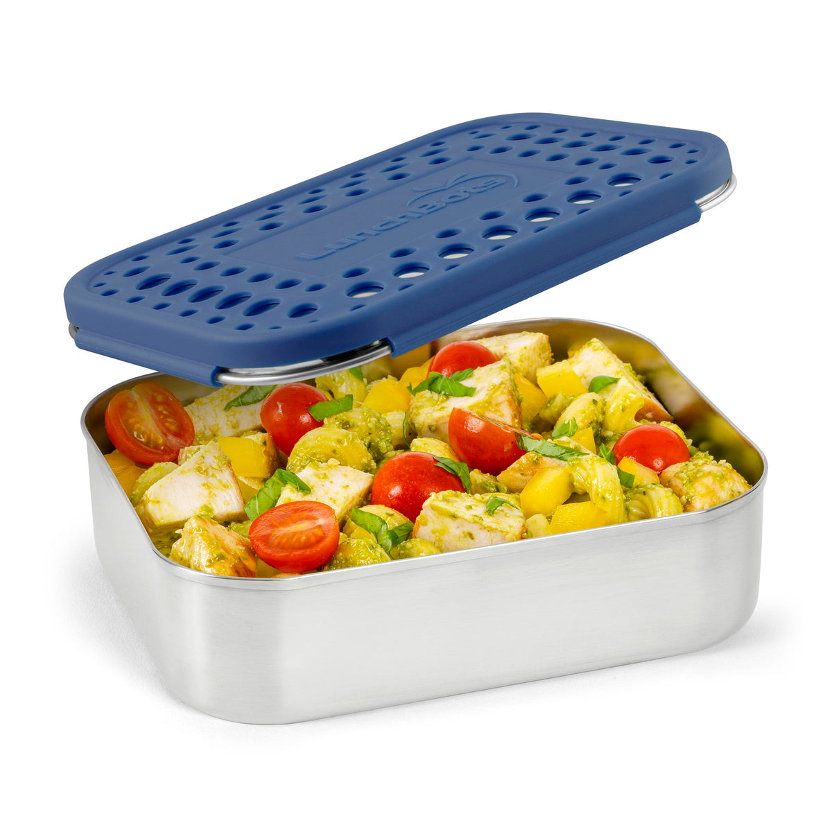 LunchBots Medium Uno Stainless Steel Kids Bento Box 1-Section Pink 20oz