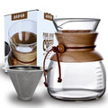 AGOGO Glass Pour Over Coffee Maker, 28oz with Stainless Filter
