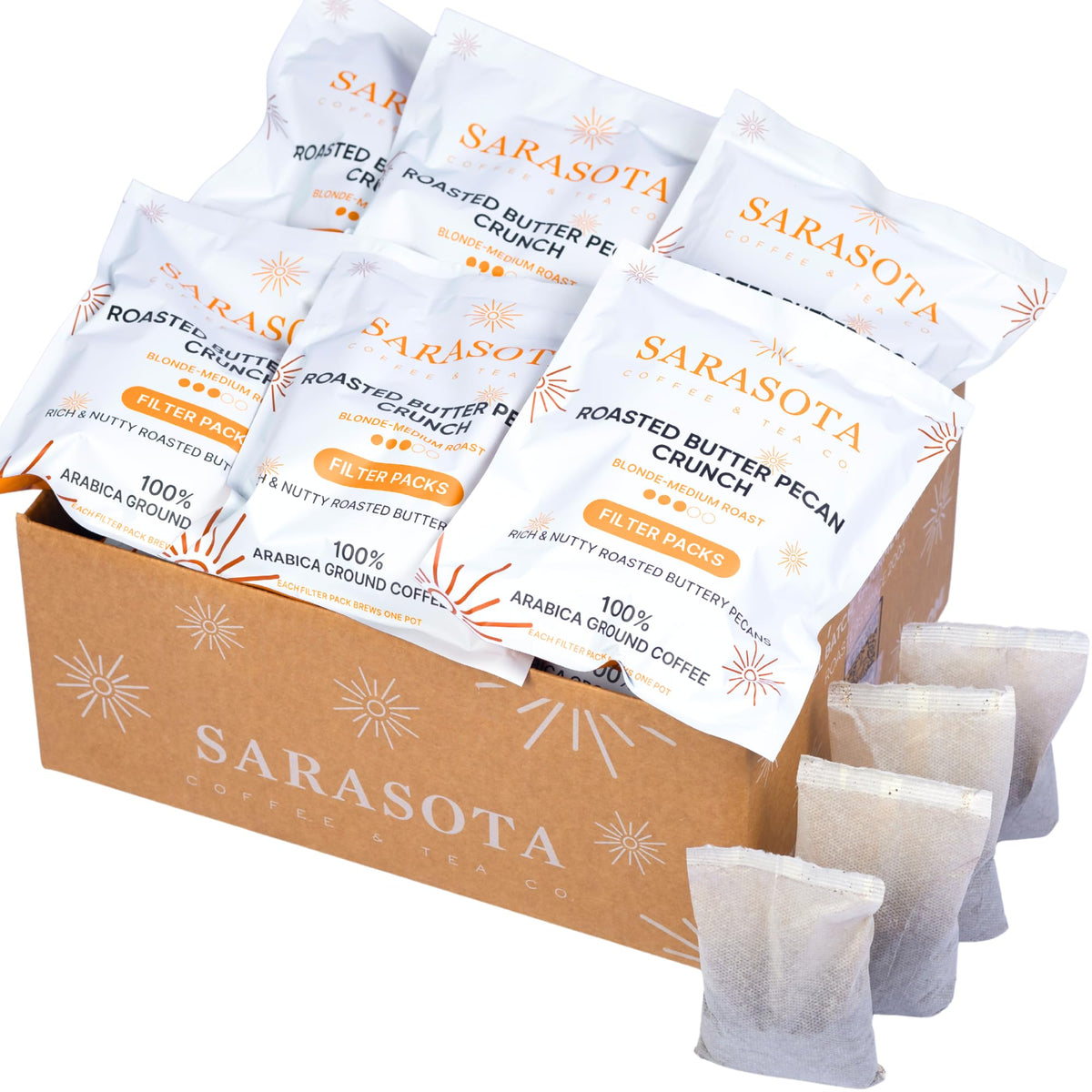 Breakfast Blend Coffee Filter Packs, 2 oz, 40 Count, Individually Packaged, Medium Roast, 3rd Party Tested Low Acid Mold Free Ground Coffee for 10-12 Cup Drip Coffee Makers