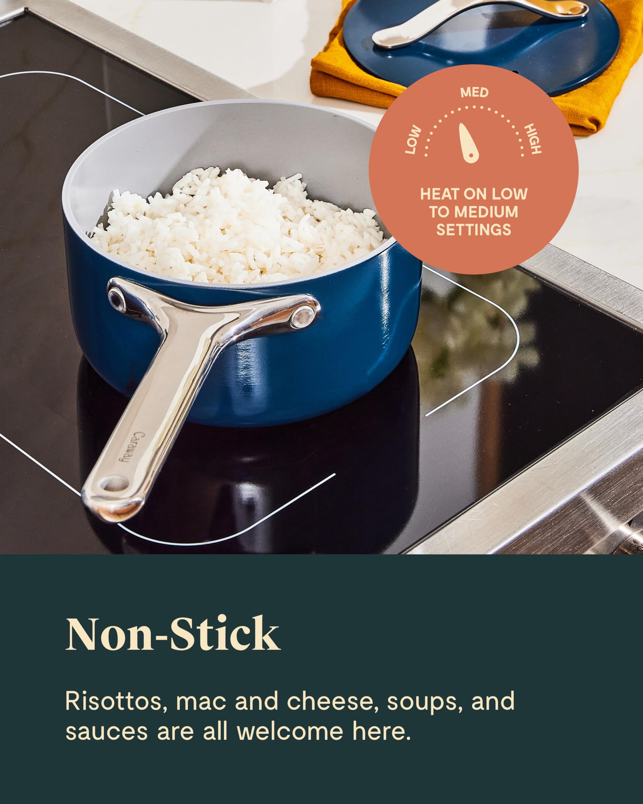 Caraway Non-Stick Ceramic Sauce Pans with Lids (3 qt and 1.75 qt)