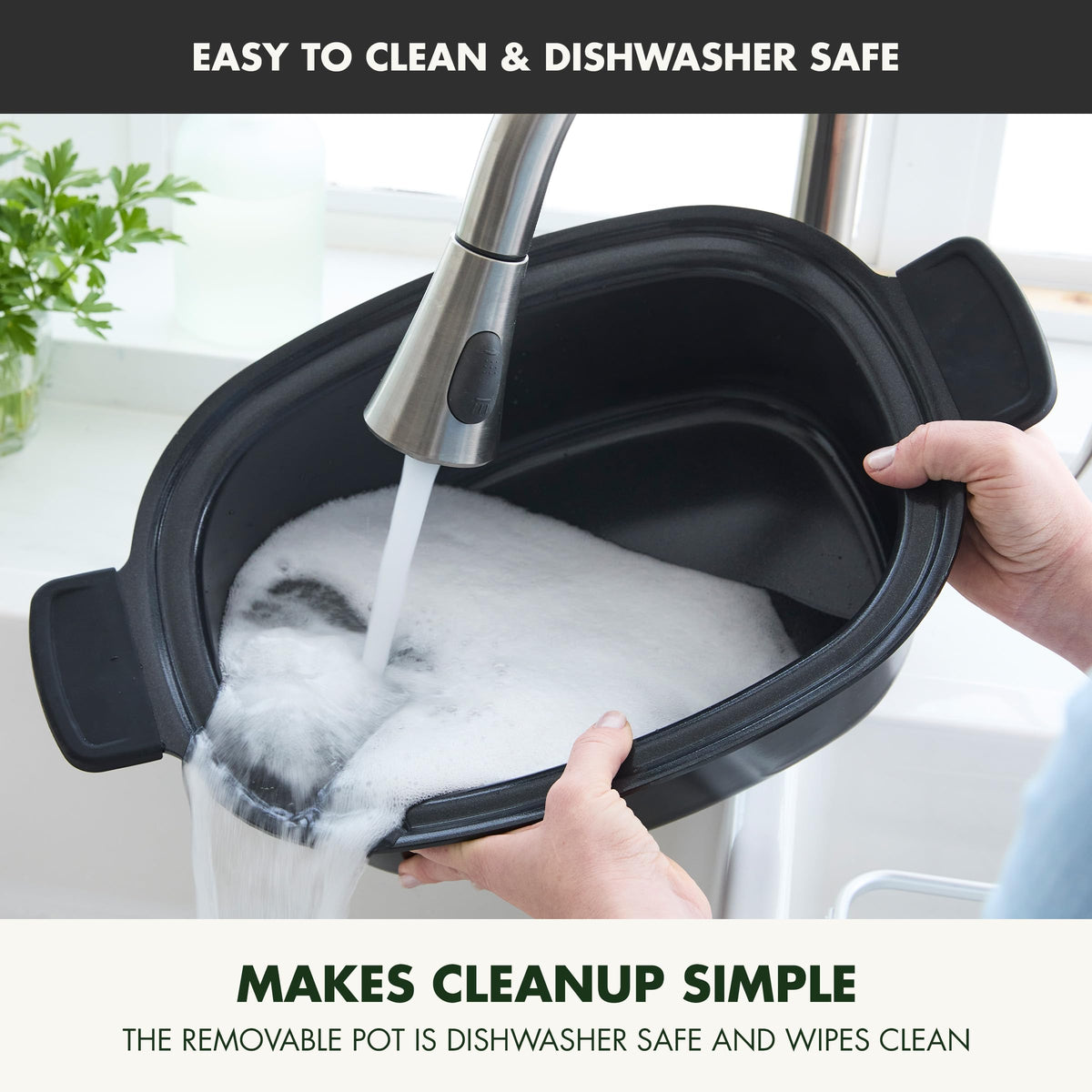 GreenPan Elite 8-in-1 Programmable 6QT Electric Slow Cooker, Dishwasher Safe Lid & Removable Crock, PFAS-Free Healthy Ceramic Nonstick Multi-Cooker, Sear, Sauté, Brown, Steam Basket, Roast, Gold