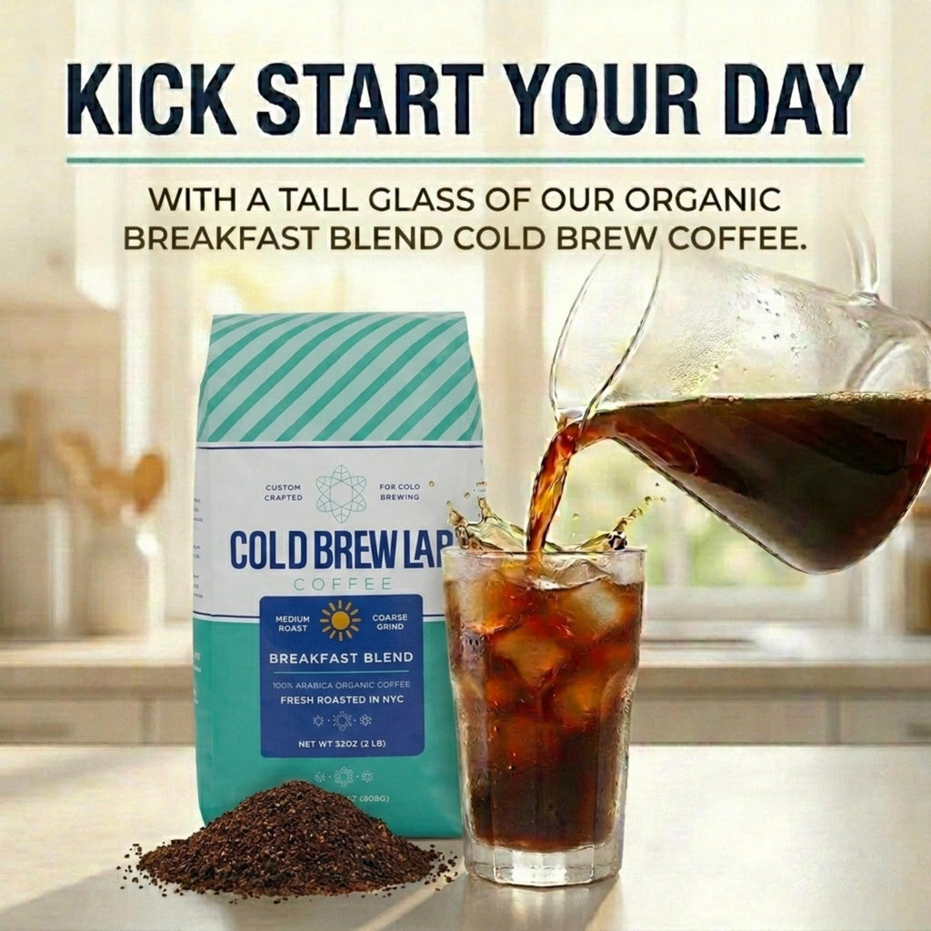 Cold Brew Organic Breakfast Blend Coffee, Medium Roast, Coarse Ground, 2 Lb
