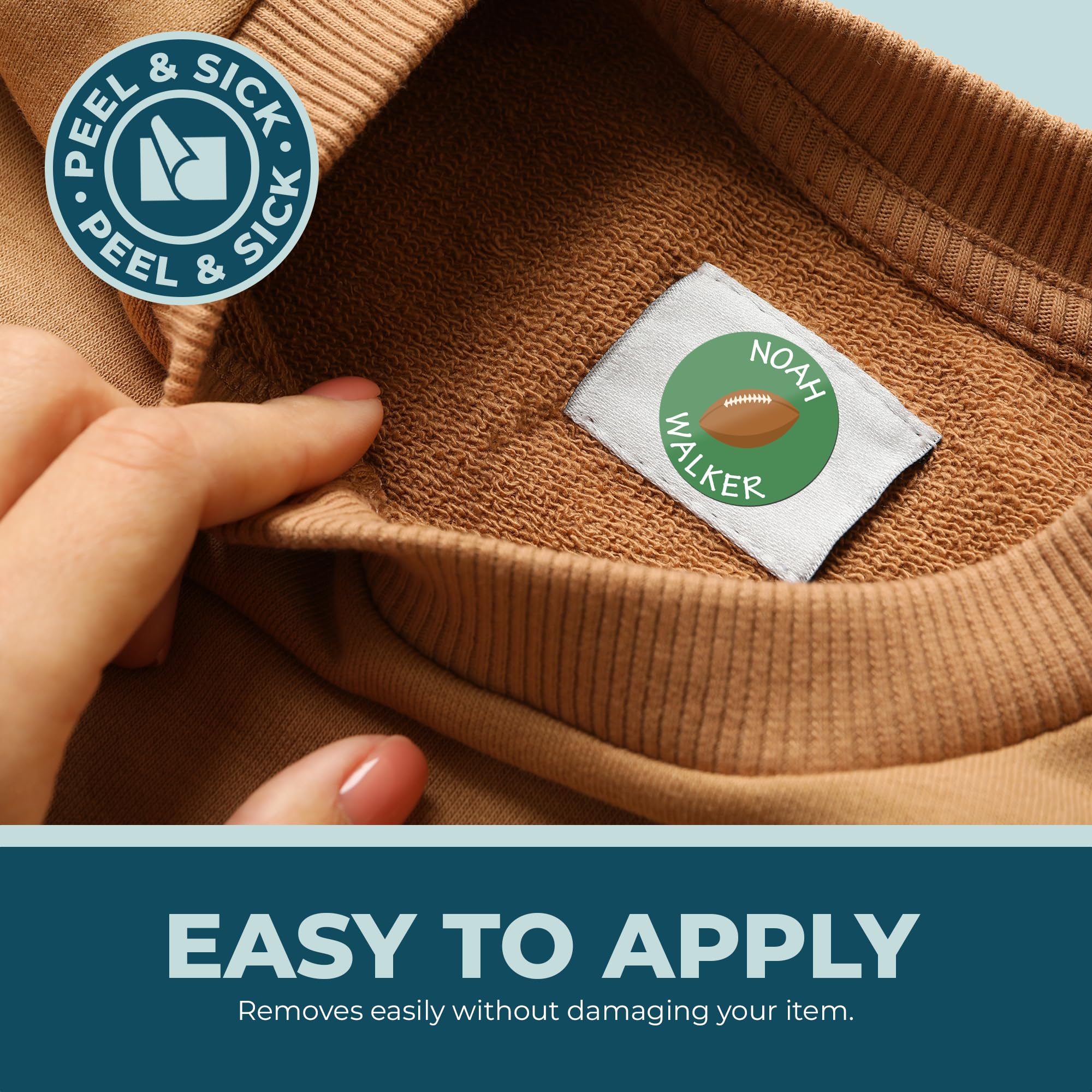 Bunny Badges Personalized Daycare Name Labels for Kids (130 Labels) - Custom Waterproof Name Stickers for Clothing Tags, Water Bottles, Lunch Boxes and School Supplies (Cats)