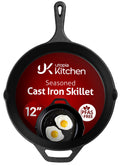 Utopia Kitchen Cast Iron Skillet 12 Inch Pre-Seasoned PFAS-Free Black