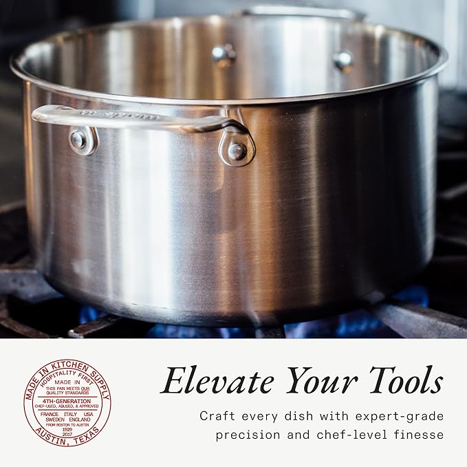 Made In Cookware - 12 Quart Stainless Steel Stock Pot With Lid - 5 Ply Stainless Clad - Professional Cookware - Crafted in Italy - Induction Compatible