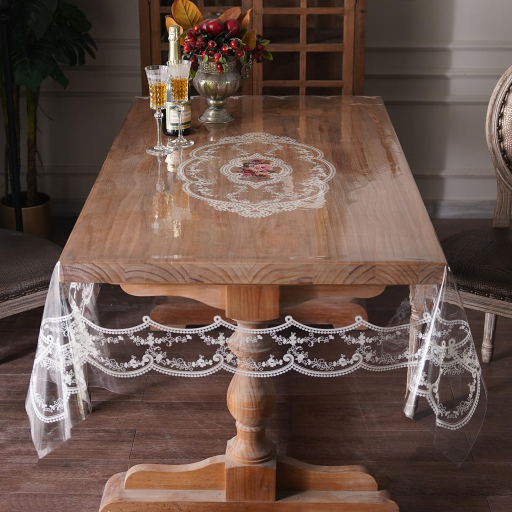 Artbloss Clear Table Cover Protector PVC Oil Proof Table Cloth, 60" x 84"