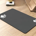 Pet Feeding Mat-Absorbent Dog Mat for Food and Water Bowl-No Stains Quick Dry Dispenser Mat-Dog Accessories Pet Supplies-Water Bowl for Messy Drinkers（Darkgrey,12"x19"