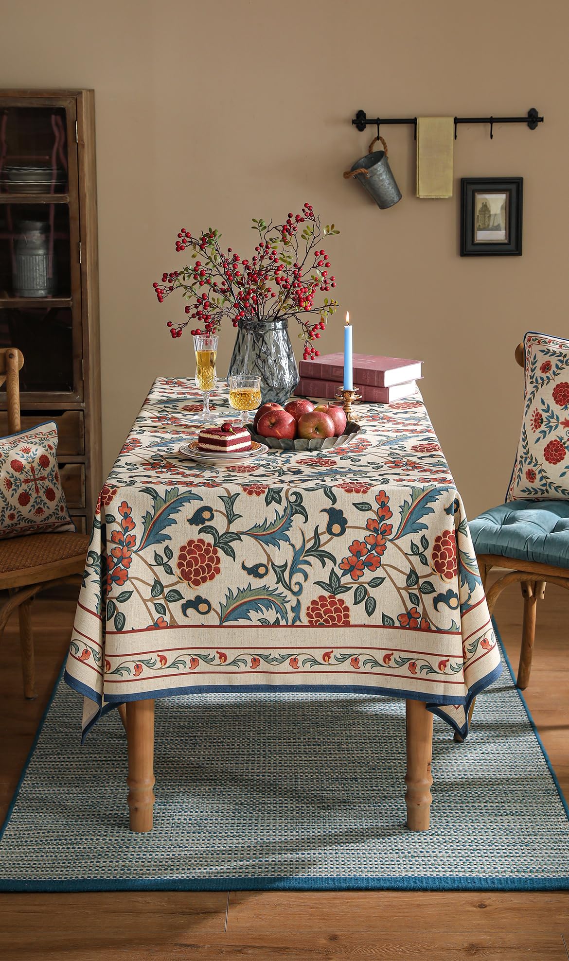 patdrea Elegant French Linen Tablecloth,Rectangular,94"x63"-Puno