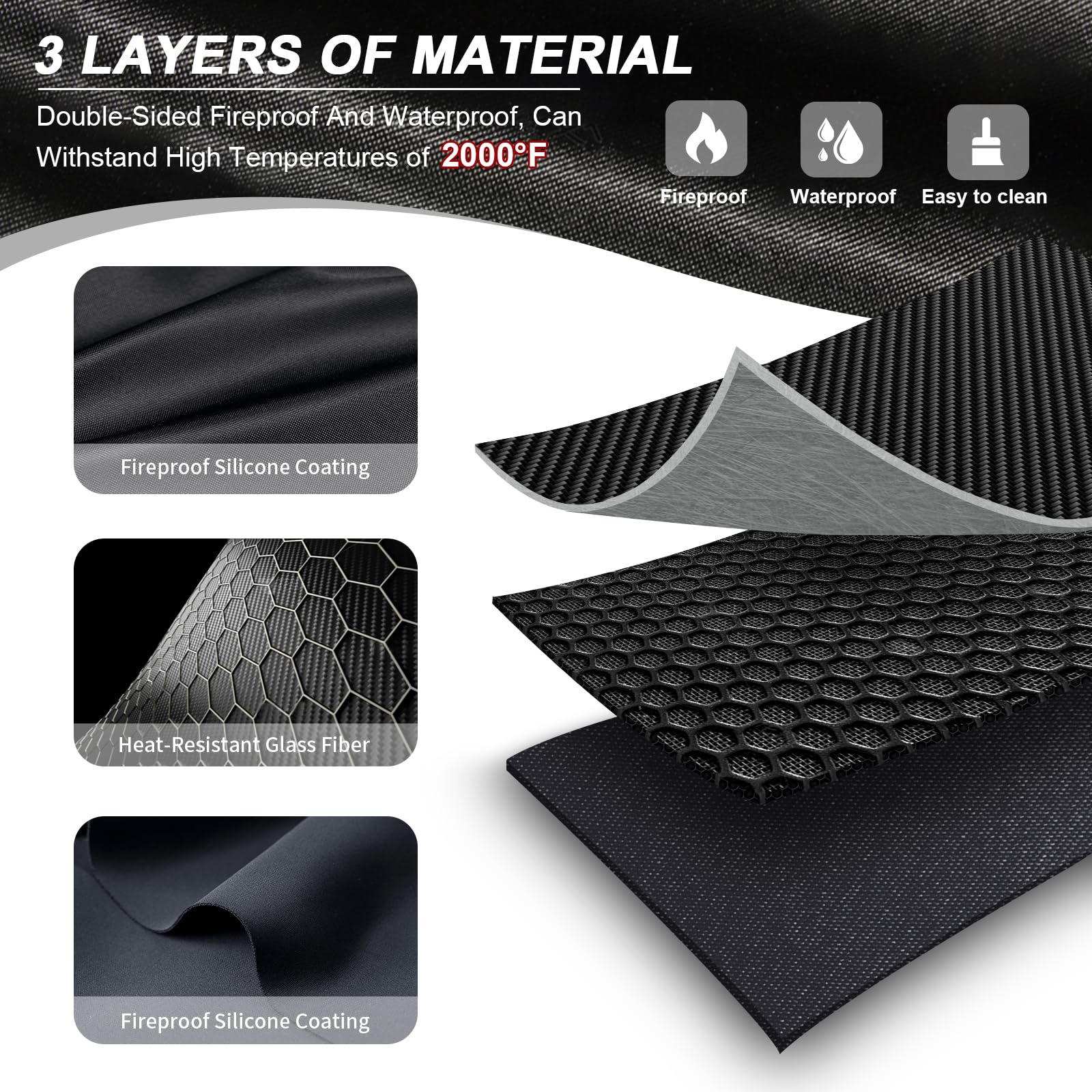 RERAMDO 48 X 30 Inch Under Grill Mats for Outdoor Grill