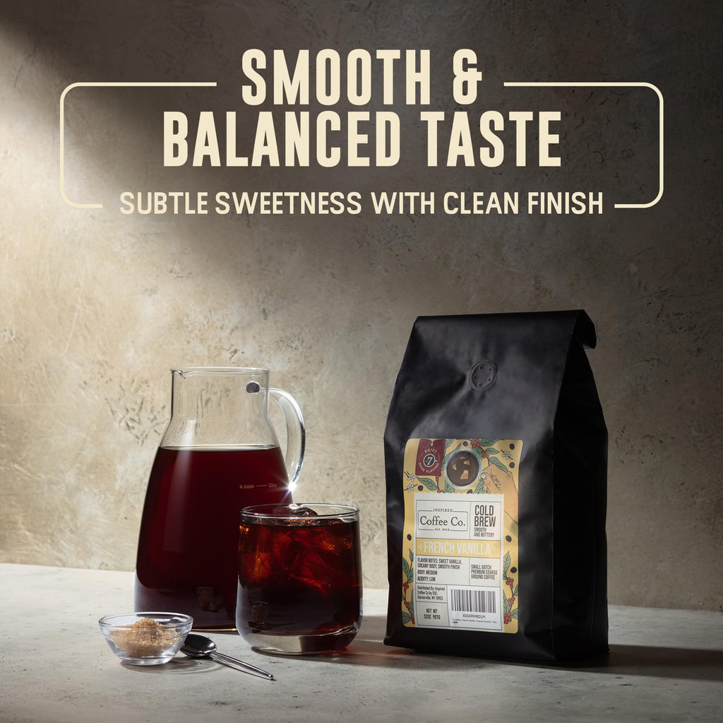French Vanilla - 2 lb bag - Flavored Cold Brew Coffee - Inspired Coffee Co. - Coarse Ground Coffee