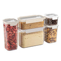 Bentgo Pantry - 10-Piece Airtight Food Storage Containers, Clear, Stackable Kitchen & Pantry Organization, Locking Lids for Freshness, BPA-Free Plastic - Ideal for Sugar, Flour, & More (White Stone)