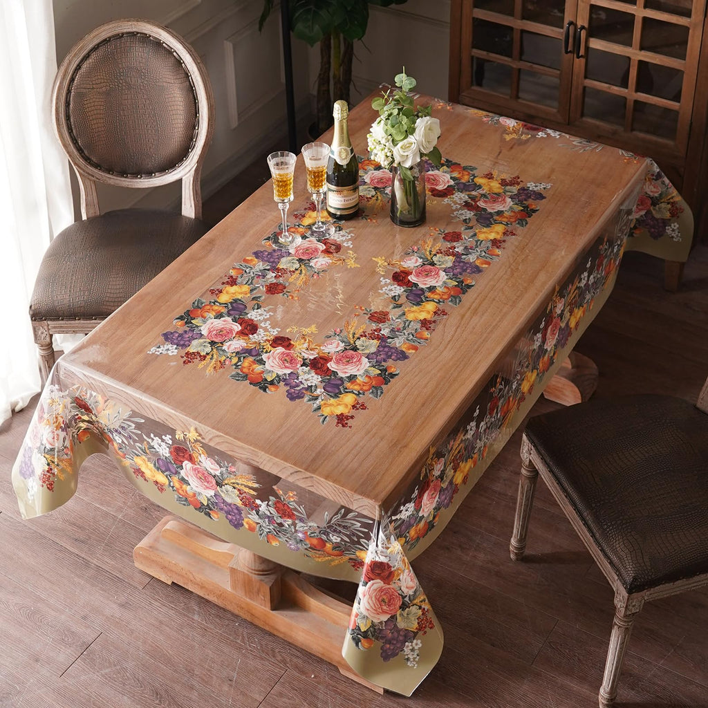 Artbloss Clear Table Cover Protector Vinyl PVC Table Cloth, 55" x 120"