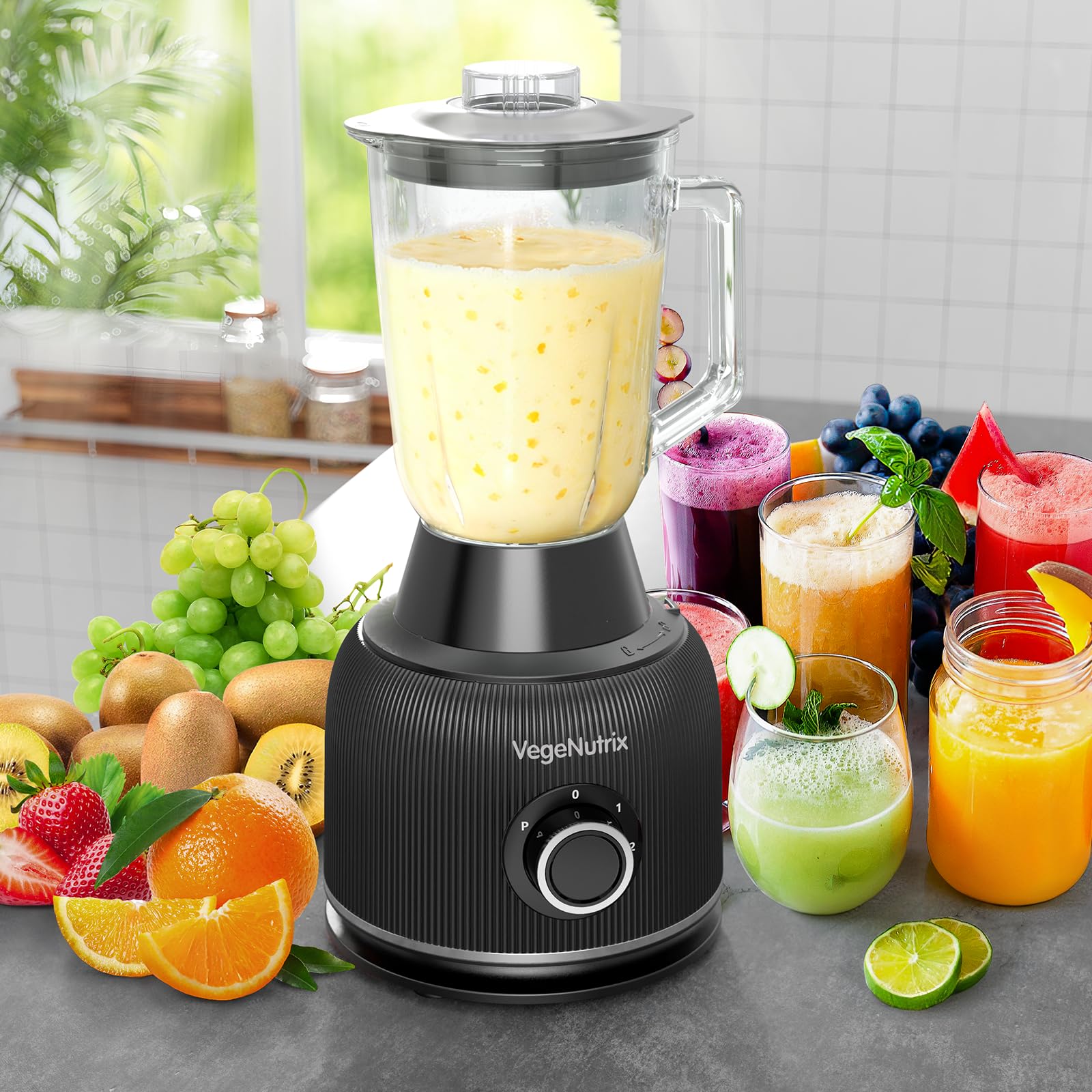 Food Processor and Blender Combo, 88 oz Food Chopper for Meat, Vegetable and Dough, 70 oz 700W Glass Jar Blender with 2 Speeds and Pulse for Smoothie, Nutrient Extractions, and More