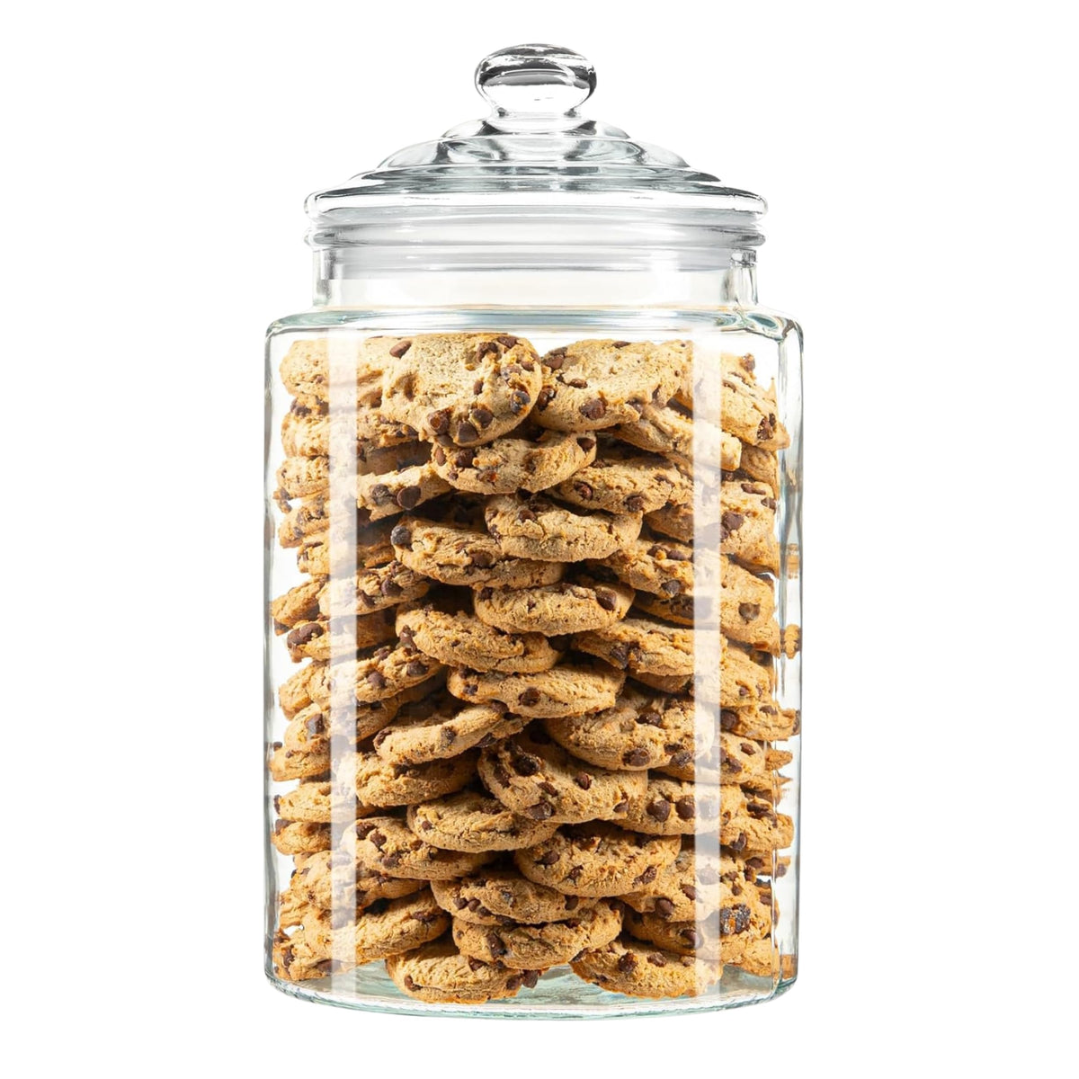1.5 Gallon Glass Cookie Jar - Tall Food Storage Container with Airtight Lid - Large Kitchen Canister for Sugar, Flour, Dog Treat, Candy, Biscotti & Apothecary - Pack of 1