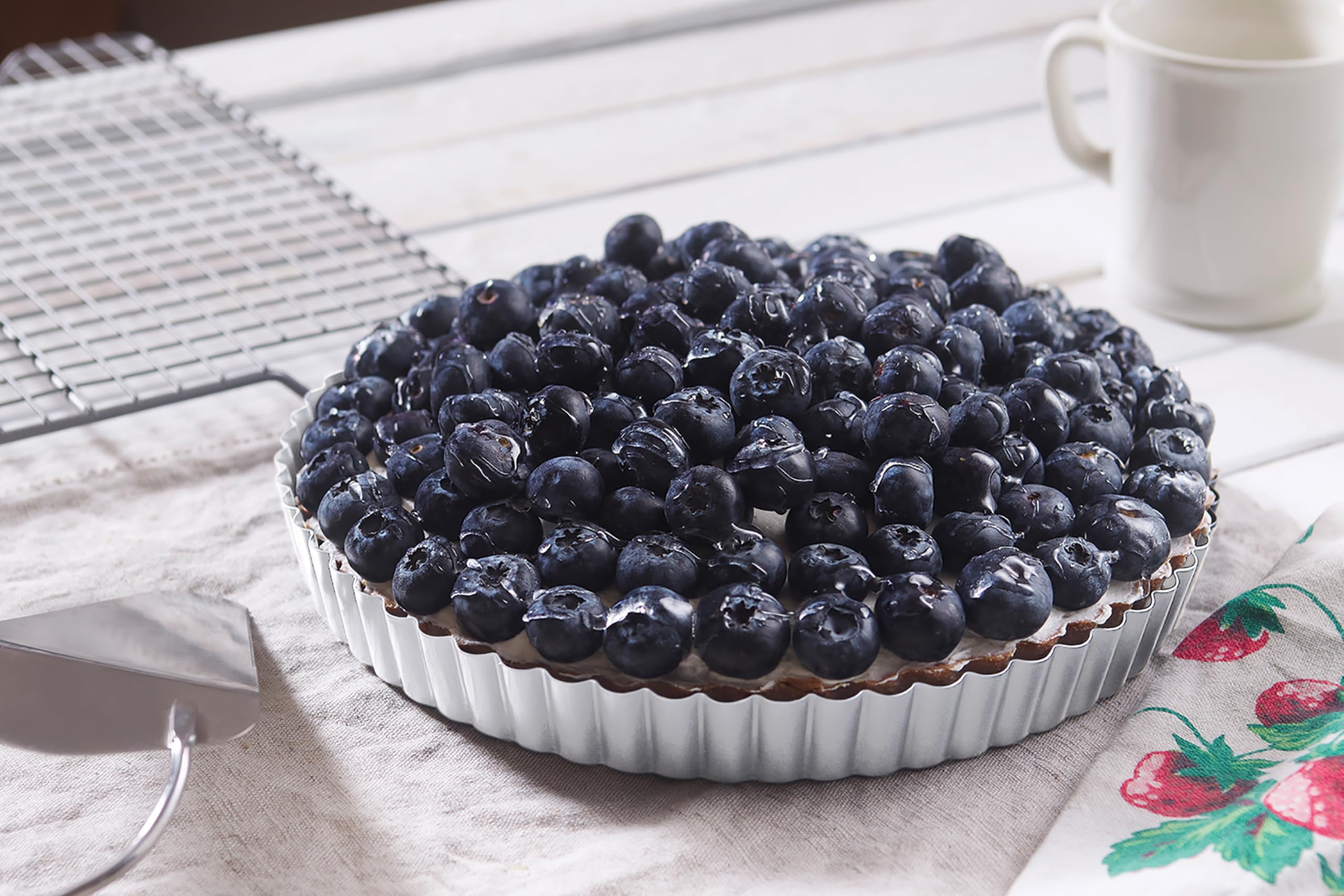 Fox Run Stainless Steel Tart Pan With Removable Bottom 9" Quiche Baking Pan