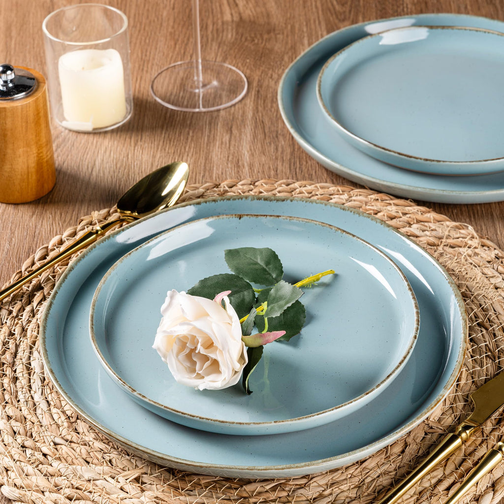 AmorArc Dinnerware Sets for 4, 12 Pieces Ceramic Plates and Bowls Set