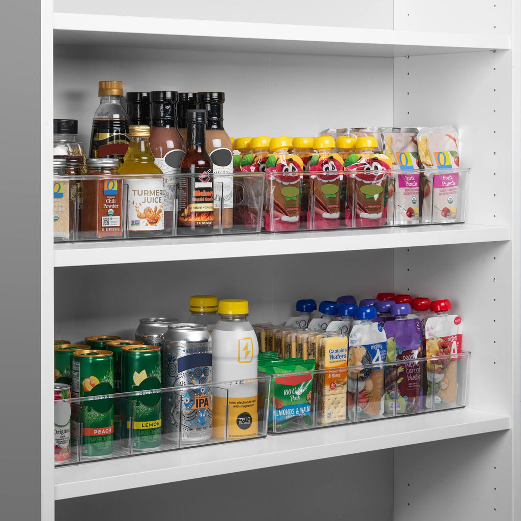 ClearSpace Pantry Storage Bins with Removable Dividers, XL, 4 Pack