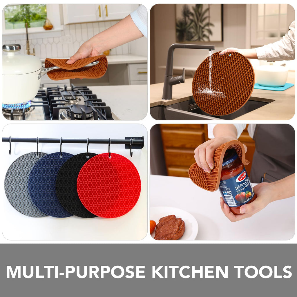 Joyhalo 4 Pack Silicone Trivet for Hot Dishes