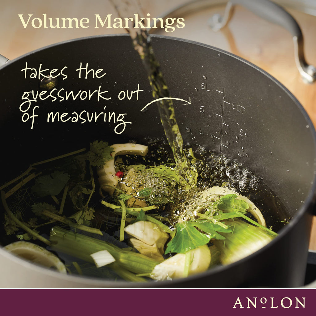 Anolon Advanced Home Hard-Anodized Nonstick Stockpot with Lid, 10 Quart Pot, Nonstick Pot, Moonstone
