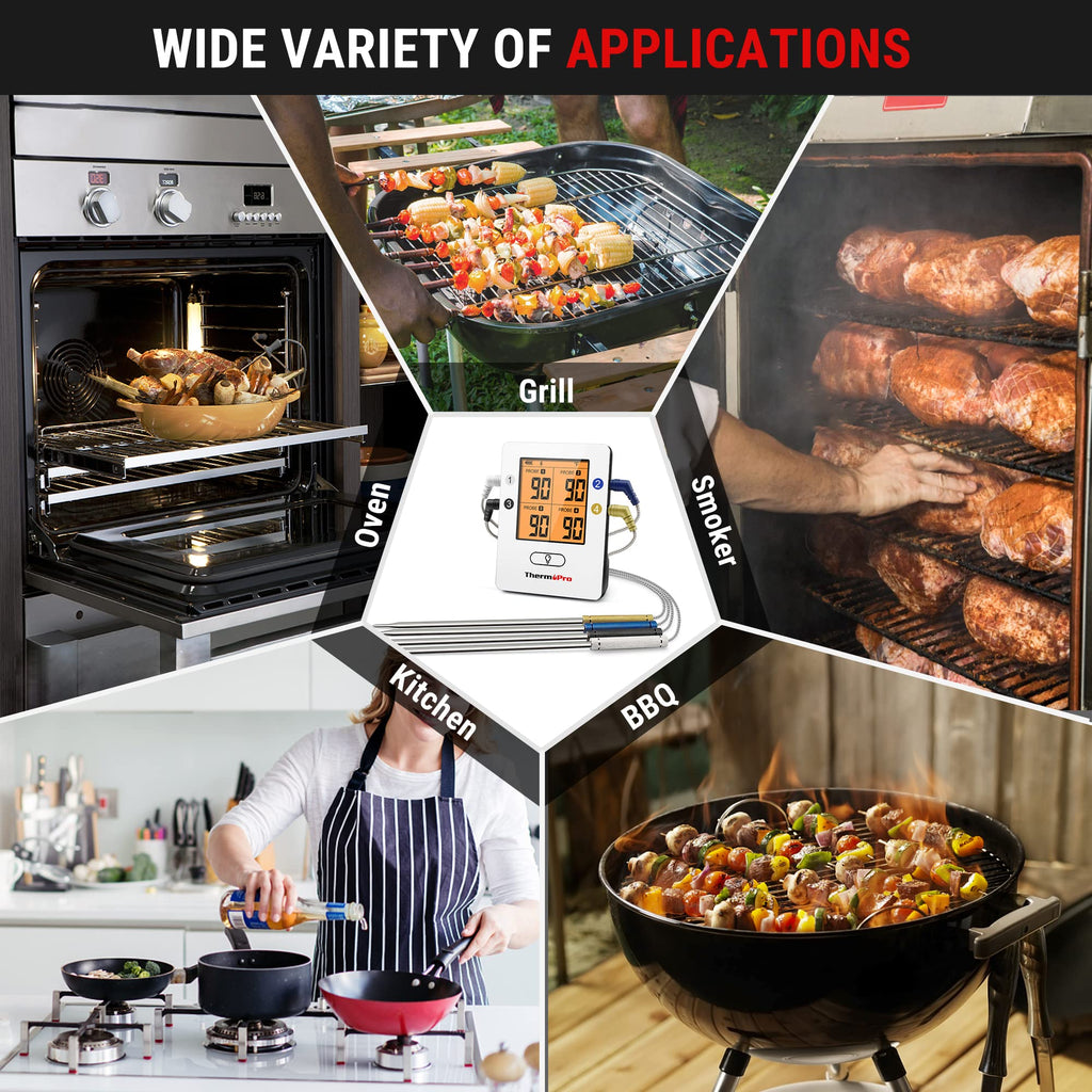TempPro TempSync 650ft Bluetooth Meat Thermometer for Cooking with 4 Probes
