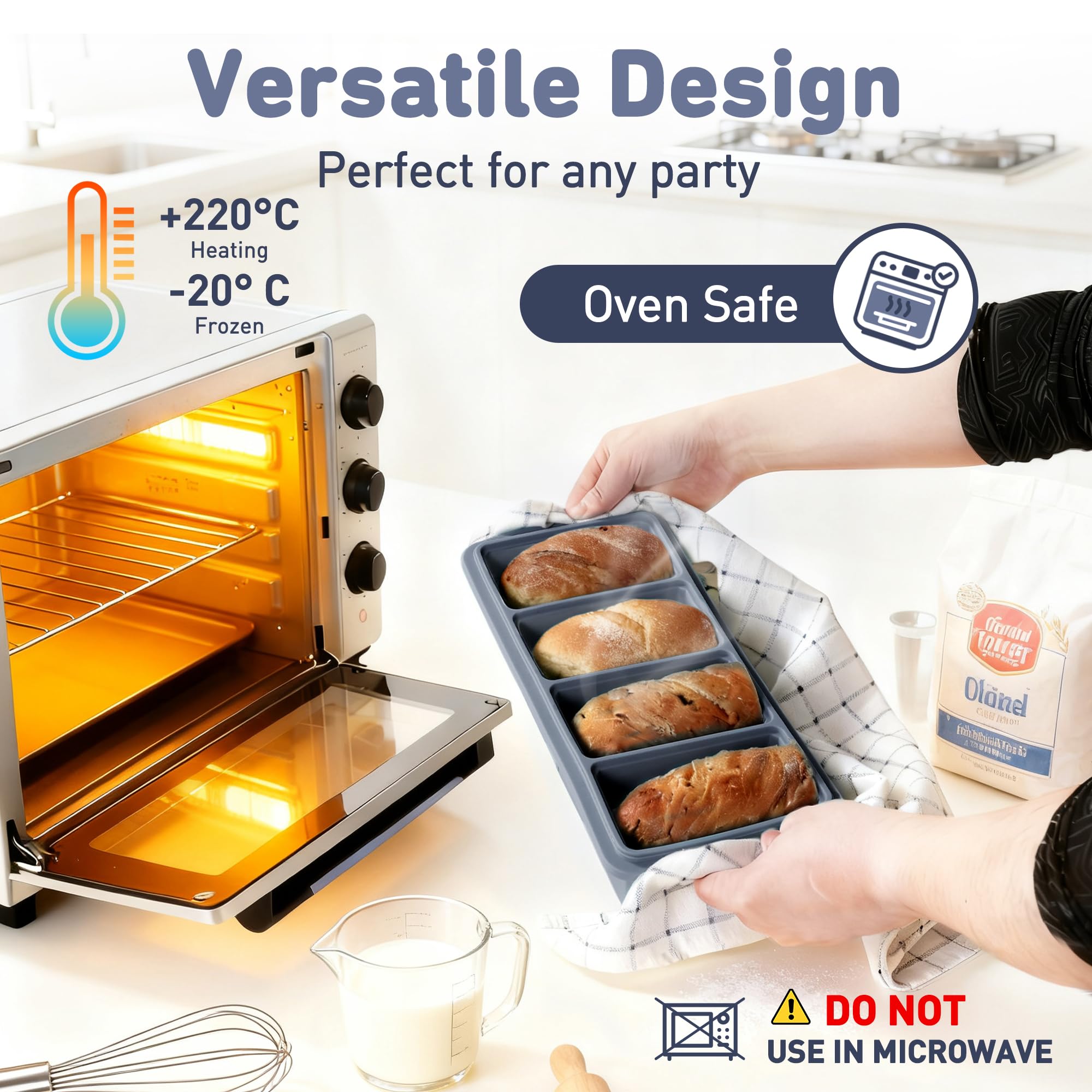 Silicone Freezer Tray with Lid Soup Freezer Container Molds with Steel Reinforced Rim Large Ice Cube Tray Makes 8 Perfect 1 Cup Portions Cubes Storage Food Ice Block Molds New Home Essentials