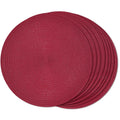 FunWheat Round Braided Placemats Set of 8 Place mats for Dining Tables Woven Heat Resistant Table Mats 15 inch (Wine,8pcs)