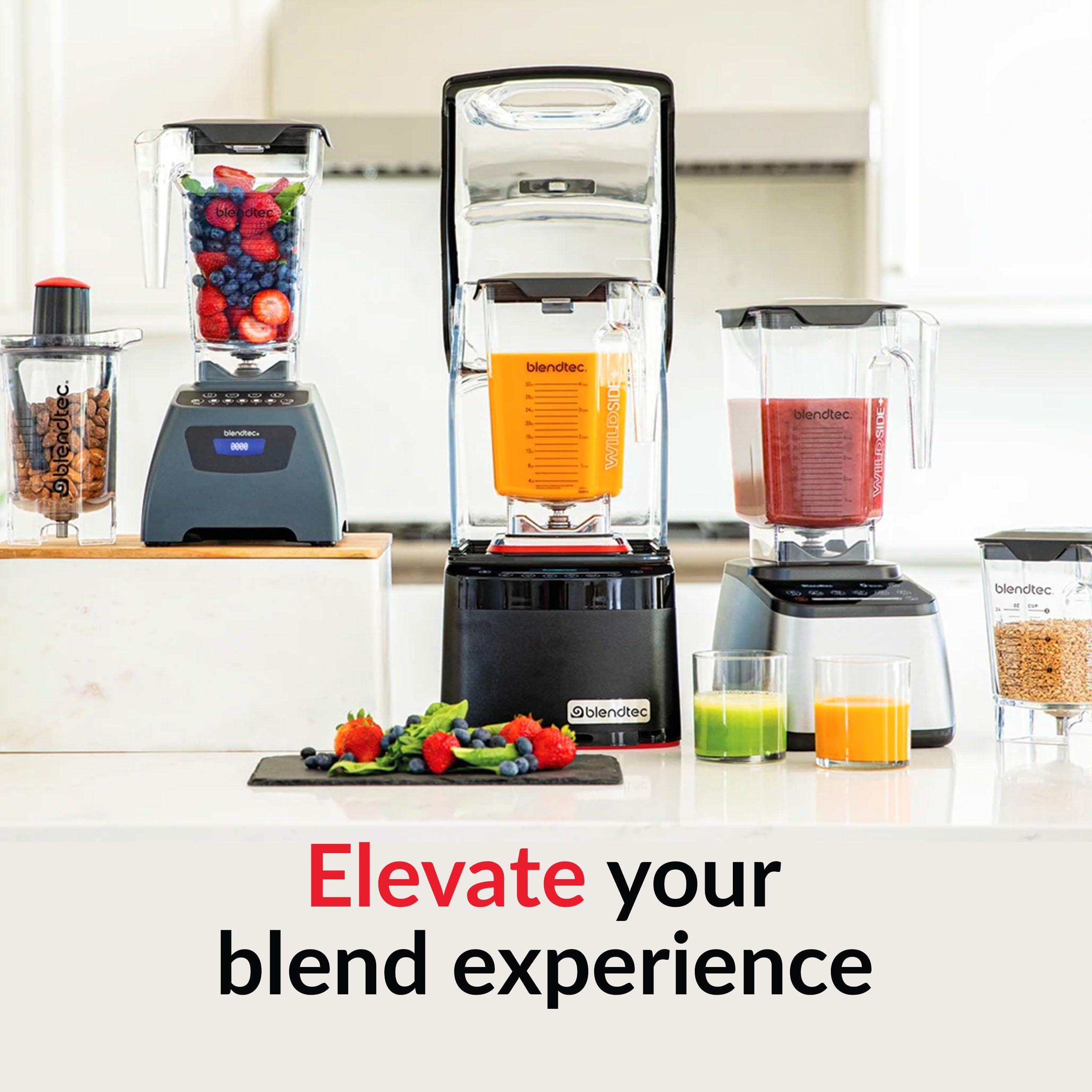 Blendtec Classic 575 Blender- WildSide+ Jar (90oz) and Four Side Jar (75oz) BUNDLE- 4 Pre-programmed Cycles-5-Speeds - Professional-Grade Power-Self-Cleaning - Poppy Red (C575A2319A-AMAZON)
