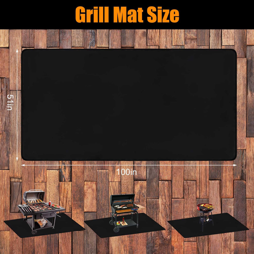 Thmins 100x51 Inches Extra Large Under Grill Mat for Outdoor Grill