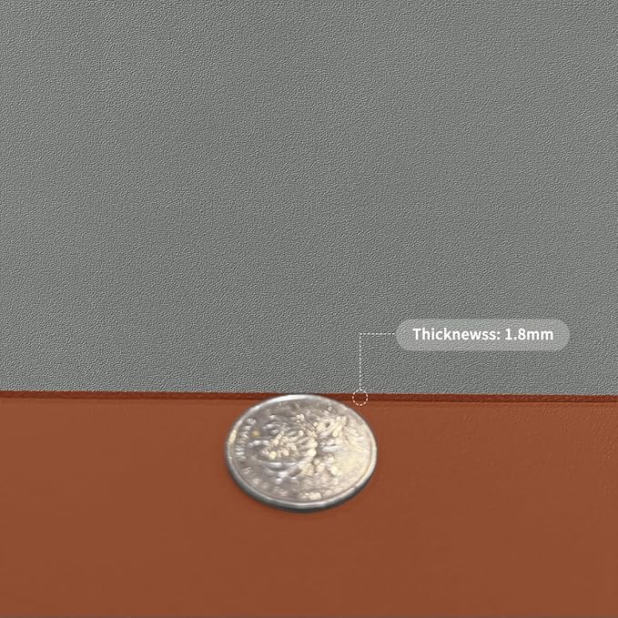 Leather Desk Mat,1.8mm Thick,12x42 Inch Desk Cover,Desk Protector Mat,Dresser Cover Top,Nail Table Mat,Dresser Cover,Quartz Countertop Protector,Table Sticker Cover(Brown+Gray,12×42)